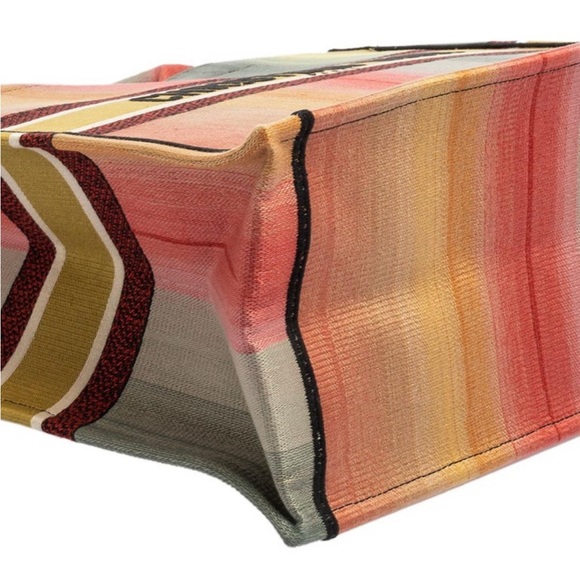 Dior Multicolor Dioraura Canvas Book Tote Rainbow Stripe - Picture 4 of 11